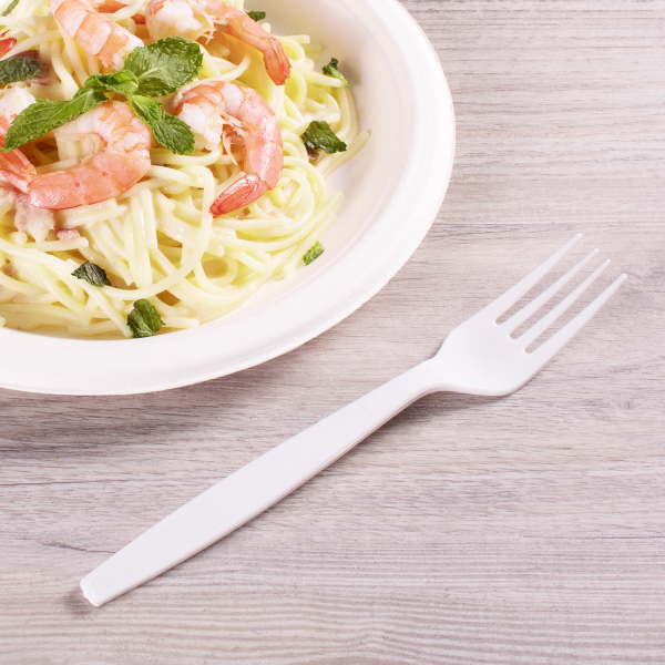 Karat PS Plastic Heavy Weight Forks - White - Wrapped - 1,000 ct