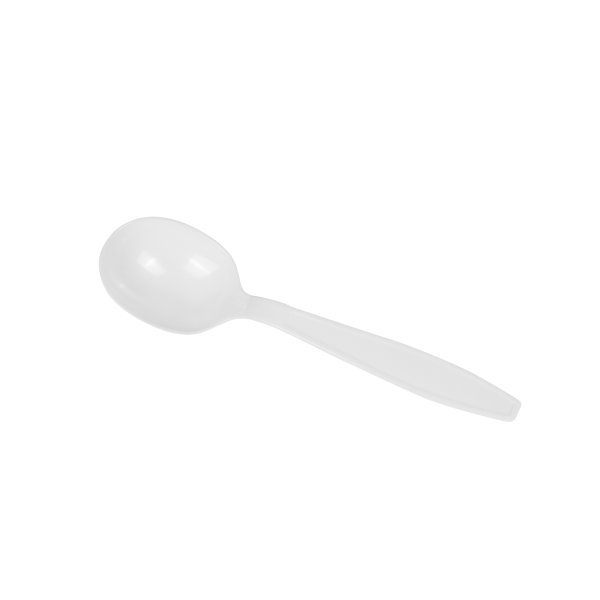 Karat PS Plastic Heavy Weight Soup Spoons - White - Wrapped - 1,000 ct