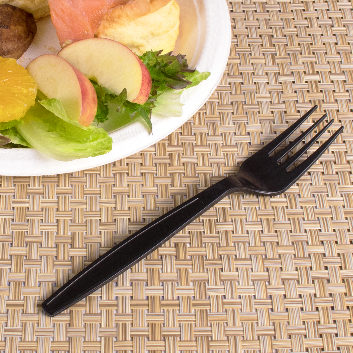 Karat PP Plastic Heavy Weight Forks - Black - Wrapped - 1,000 ct