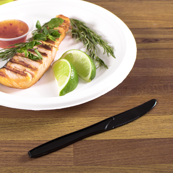 Karat PP Plastic Heavy Weight Knives - Black - Wrapped - 1,000 ct