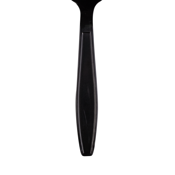 Karat PP Plastic Heavy Weight Soup Spoons - Black - Wrapped - 1,000 ct