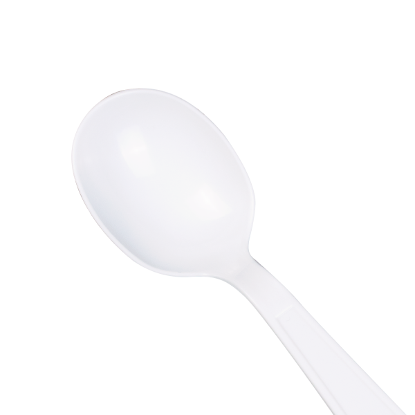 Karat PP Plastic Heavy Weight Soup Spoons - White - Wrapped - 1,000 ct