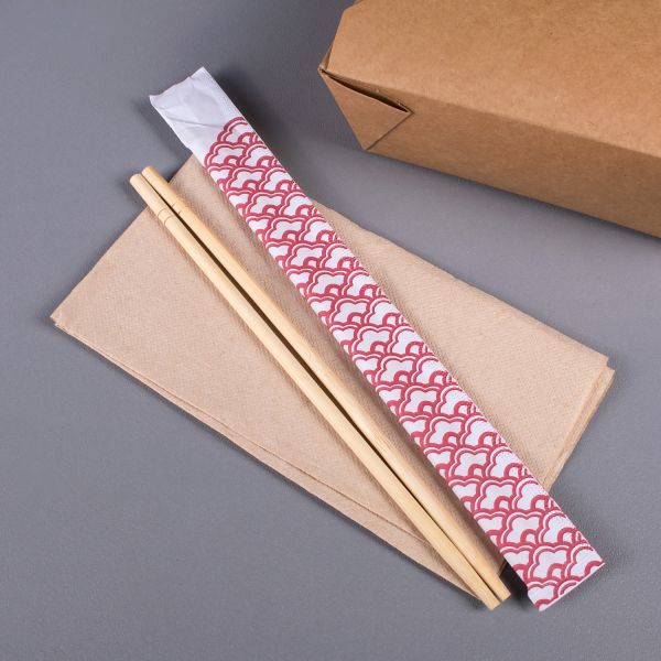 Karat 9” Paper Wrapped Bamboo Chopsticks - Dynasty