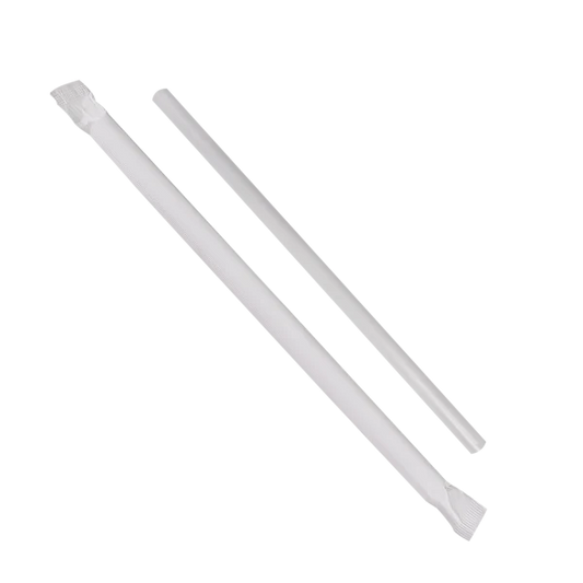 Giant Paper-Wrapped Straws, Clear, 7.75", 25 Boxes x 300 pcs/ctn