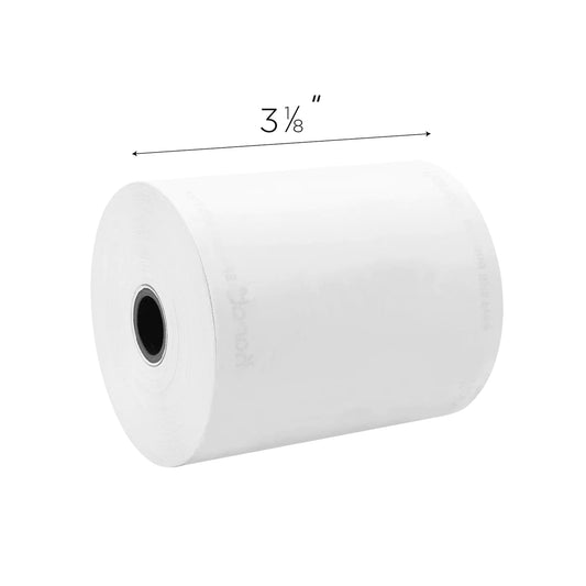 Thermal Paper Rolls, 3 1/8" x 220', White, BPA Free, 50 rolls/ctn