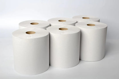 Premium Hardwound Roll Towel, White, 8" x 600', 12 Rolls/Case