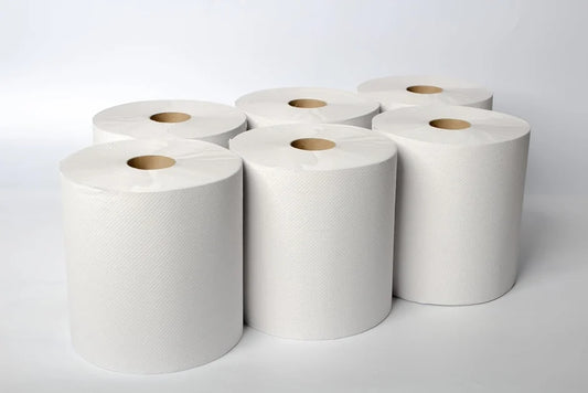 Premium Hardwound Roll Towel, White, 8" x 600', 12 Rolls/Case
