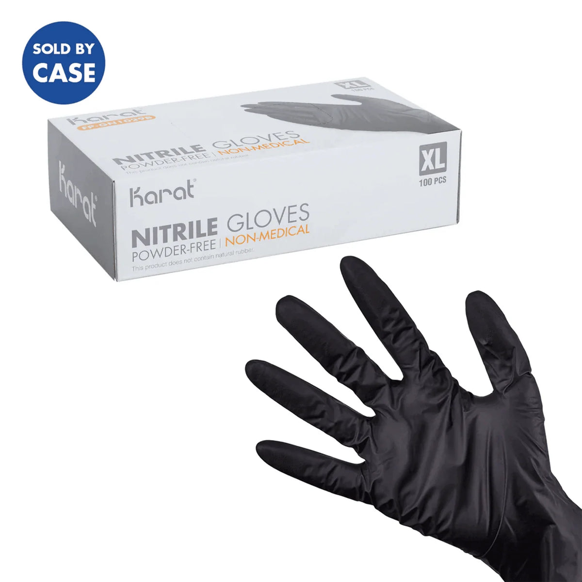 Black Nitrile Gloves, 4.5mm, 1000 Count, M-XL Size