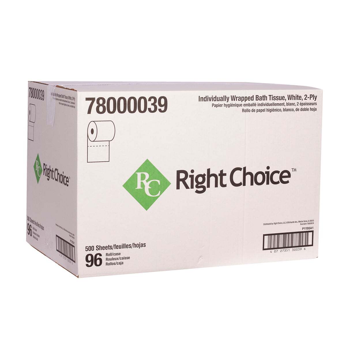 Right Choice® 2-Ply Standard Bath Tissue 96/500/Case