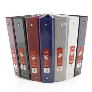 Bazic 1 1/2" Burgundy 3-Ring View Binder w/ 2 Pockets Sold in 12 units