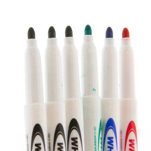 BAZIC Assorted Color Fine Tip Dry-Erase Marker (6/Pack) Sold in 12 Units