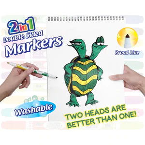8 Color Double-Tip Washable Markers Sold in 24 Units