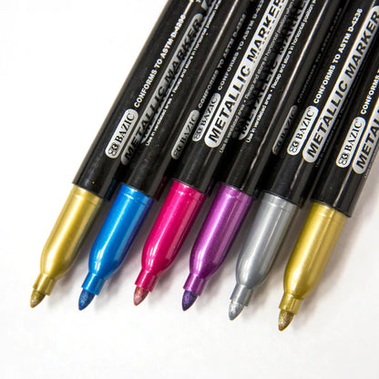 BAZIC 6 Metallic Markers Sold in 12 Units