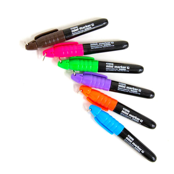 BAZIC Fancy Colors Mini Fine Point Permanent Marker w/ Cap Clip (6/Pack) Sold in 24 Units
