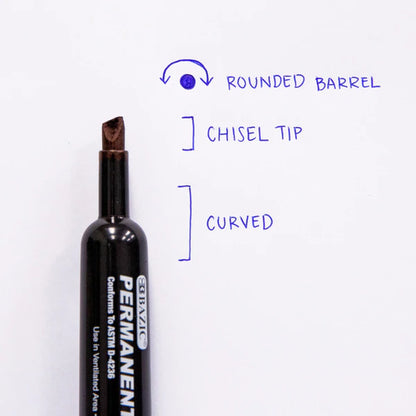 BAZIC Assorted Color Chisel Tip Desk Style Permanent Markers (12/Box) Sold in 12 Units