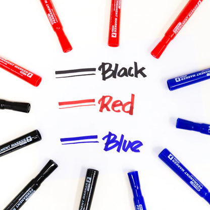 BAZIC Assorted Color Chisel Tip Desk Style Permanent Markers (12/Box) Sold in 12 Units