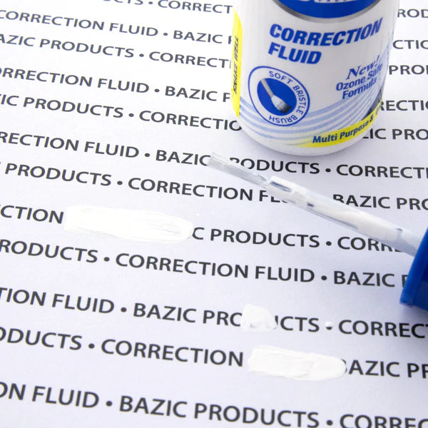 BAZIC Metal Tip Correction Pen & Correction Fluid (2/Pack) Sold in 24 Units