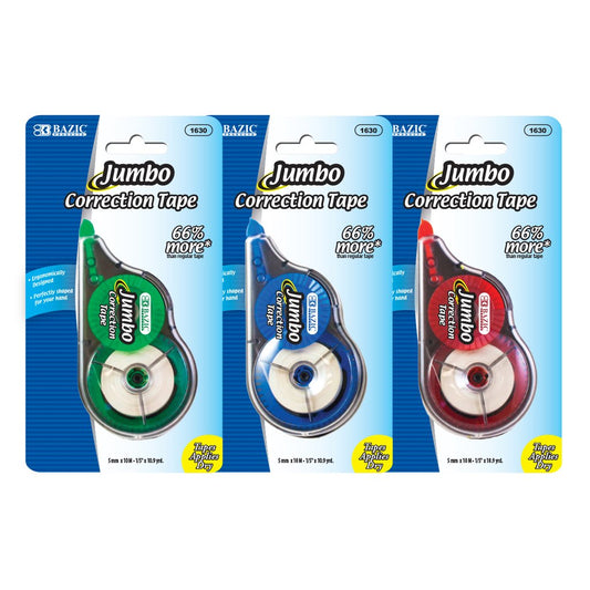 BAZIC 5 mm x 394" Jumbo Correction Tape Sold in 24 Units