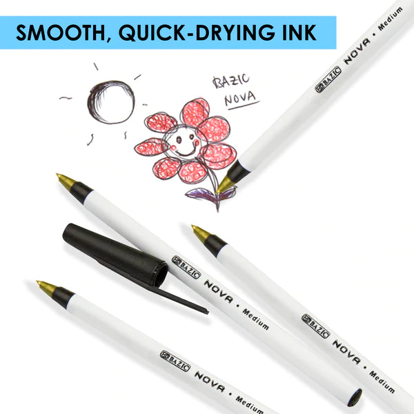 BAZIC Nova Blue Color Stick Pen (12/Box) Sold in 12 Units
