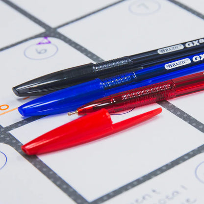 BAZIC GX-8 Blue Oil-Gel Ink Pen (12/Box) Sold in 12 Units