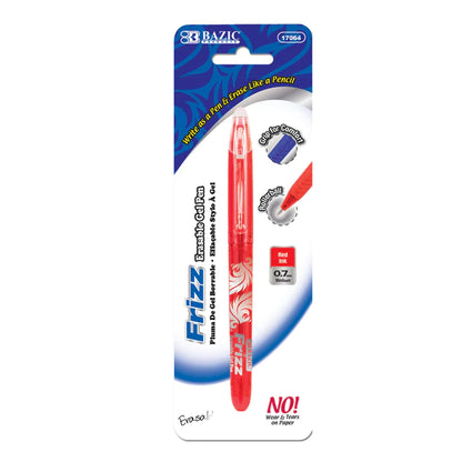 Frizz Red Erasable Gel Pen with Grip Sold in 24 Units
