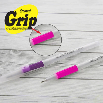 BAZIC 8 Color Prima Stick Pen w/ Cushion Grip Sold in 24 Units