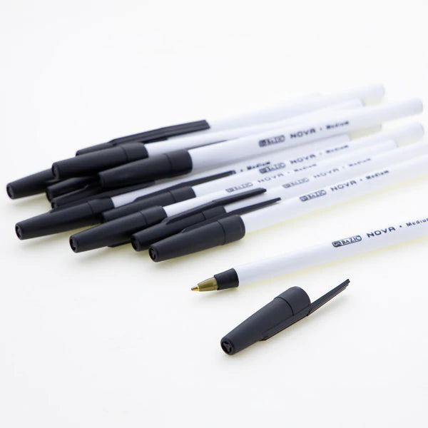 BAZIC Nova Black Color Stick Pen (12/Box) Sold in 12 Units