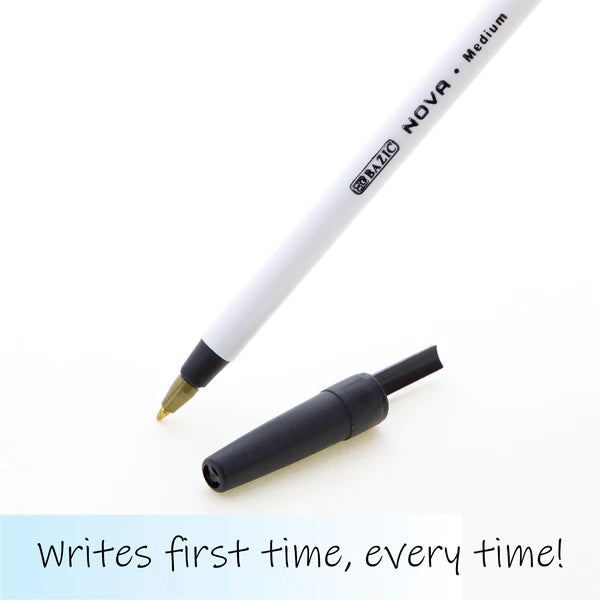 BAZIC Nova Black Color Stick Pen (12/Box) Sold in 12 Units