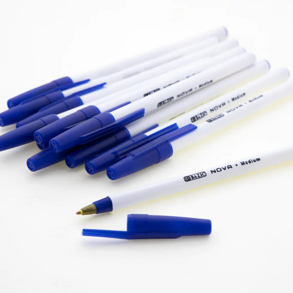 BAZIC Nova Blue Color Stick Pen (12/Pack) Sold in 24 Units