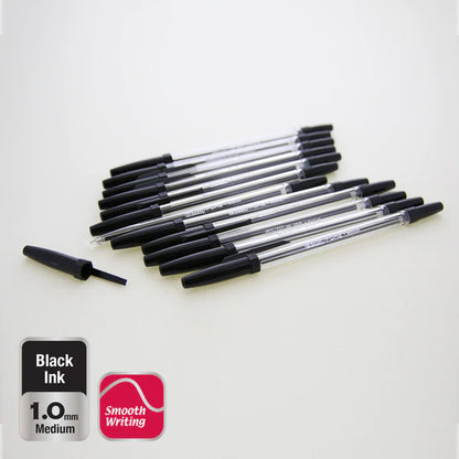 BAZIC Pure Black Stick Pen (12/Pack) Sold in 24 Units