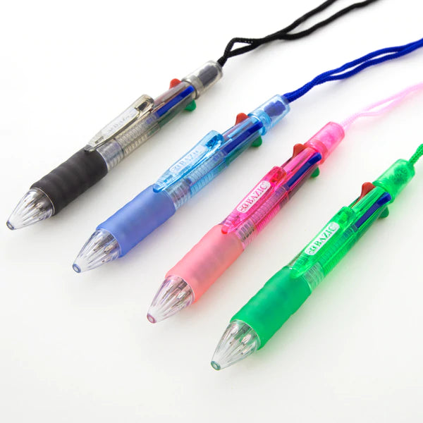 BAZIC 4-Color Neck Pen w/ Cushion Grip (2/Pack) Sold in 24 Units