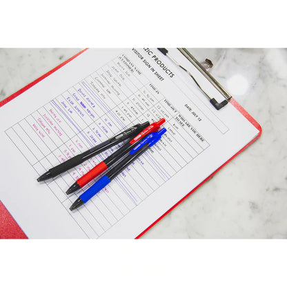 BAZIC Optima Black Oil-Gel Ink Retractable Pen w/ Grip (3/Pack) Sold in 24 Units