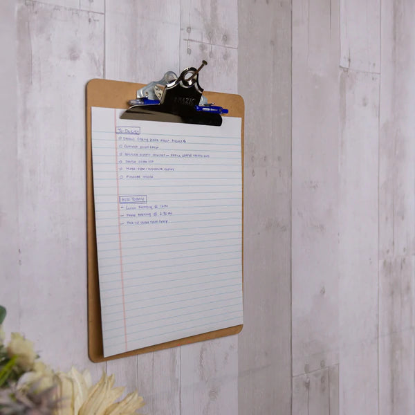 Standard Size Hardboard Clipboard With Sturdy Spring Clip Sold in 24 Units