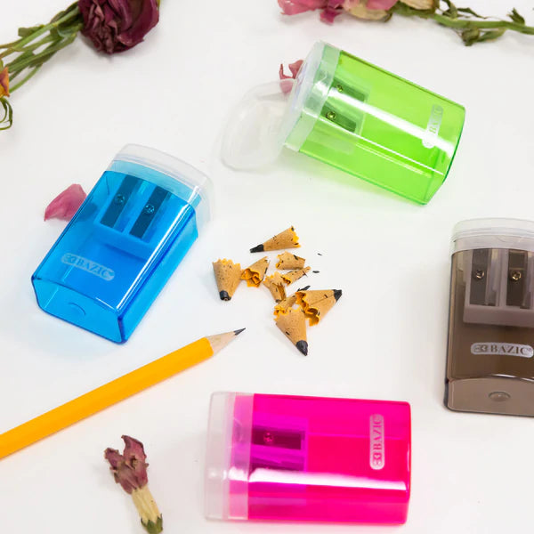 BAZIC Dual Blades Sharpener w/ Lid & Receptacle Sold in 24 Units
