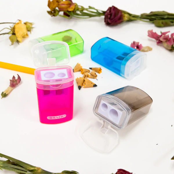BAZIC Dual Blades Sharpener w/ Lid & Receptacle Sold in 24 Units