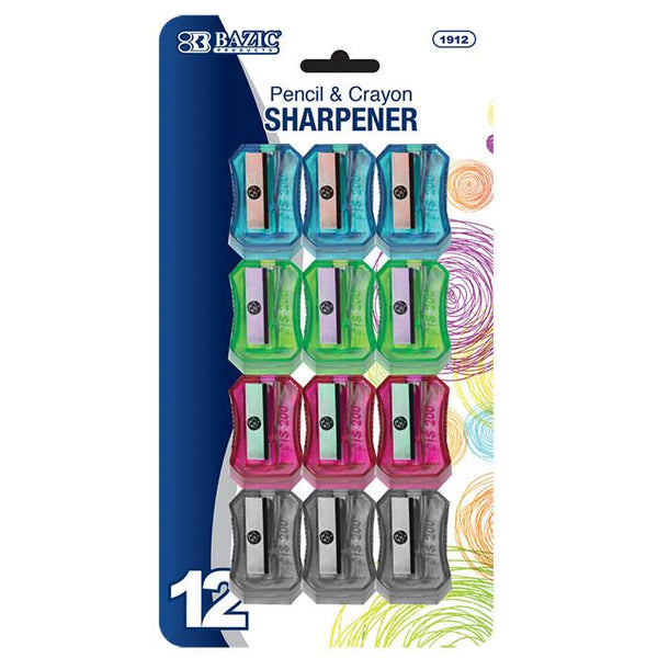 BAZIC Transparent Square Pencil Sharpener (12/pack) Sold in 24 Units