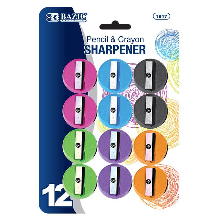 BAZIC Round Pencil Sharpener (12/Pack) Sold in 24 Units