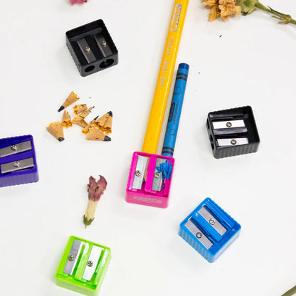 BAZIC Dual Blades Square Sharpener w/ Receptacle (4/Pack) Sold in 24 Units