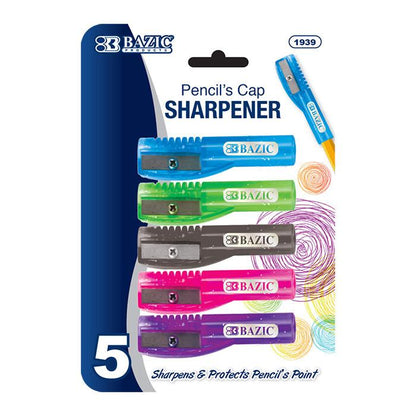 BAZIC Pencil's Cap Sharpener (5/pack) Sold in 24 Units