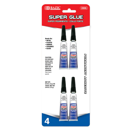 BAZIC 3g / 0.10 Oz. Super Glue (4/Pack) Sold in 24 Units