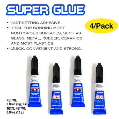 BAZIC 3g / 0.10 Oz. Super Glue (4/Pack) Sold in 24 Units