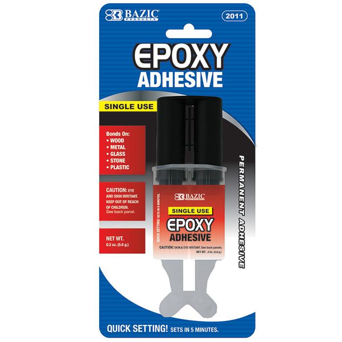 BAZIC 0.2 Oz / 5.6g Quick Setting Epoxy Glue w/ Syringe Applicator Sold in 24 Units