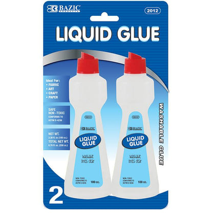 BAZIC 3.38 Oz. (100 mL) Stationery Clear Glue (2/Pack) Sold in 24 Units