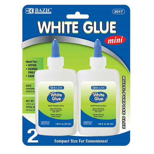 BAZIC 2.7 Oz. (80mL) White Glue (2/Pack) Sold in 24 Units