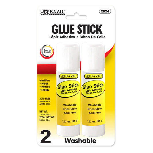 BAZIC 36g / 1.27 Oz Jumbo Glue Stick (2/Pack) Sold in 24 Units