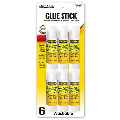 BAZIC 8g / 0.28 Oz. Small Glue Stick (6/Pack) Sold in 24 Units