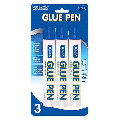 BAZIC 1.7 Oz. (50 mL) Glue Pen (3/Pack) Sold in 24 Units