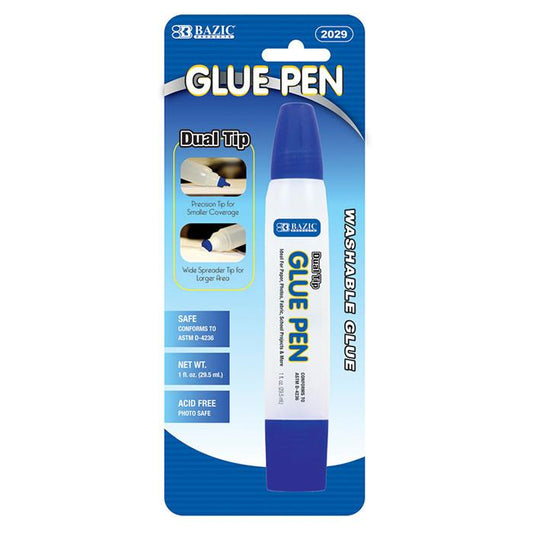 BAZIC 1 Oz. (29.5 ml.) Dual Tip Glue Pen Sold in 12 Units