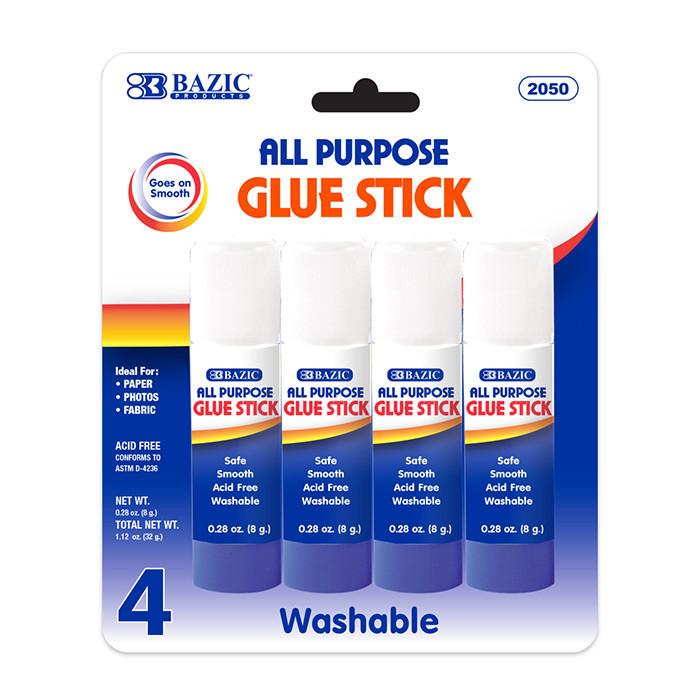BAZIC 8g / 0.28 Oz. Premium Small Glue Stick (4/Pack) Sold in 24 Units
