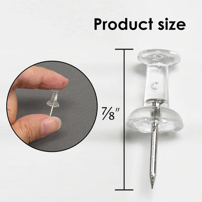 BAZIC Clear Transparent Push Pins (100/Pack) Sold in 24 Units
